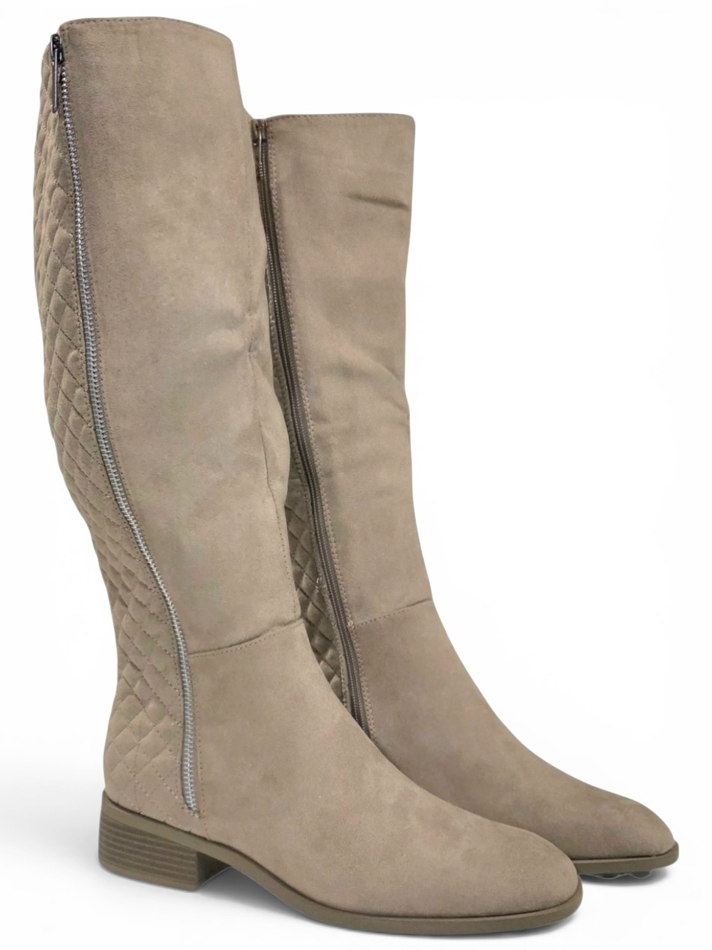 Women’s Quilted High Boots in Taupe Free Shipping!!!!